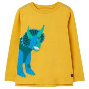 NWT Joules | Yellow Dino 🦖 Appliqué Jack Long-Sleeve Tee